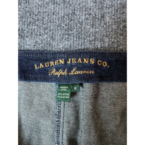 Ralph Lauren Jeans Co. Jeans Womens 10 Straight Side-Zip Dark Wash Denim Classic - Picture 3 of 10